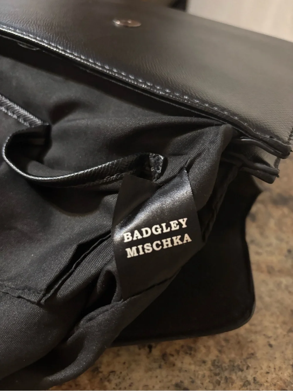 Badgley Mischka Purse Black Metal Crossbody Small Tote Chic Christmas Birthday